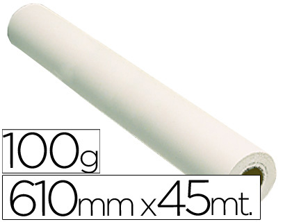 Papel reprografía para plotter 610mm.x45m. 100g/m²